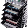 image:imageGiantex 10Drawer Rolling Storage Cart wWheels Handle Removable Drawers Mobile Organizer Storage Unit Trolley Utility Cart for Home Kitchen Living Room Office Play Room Green GradientBlack