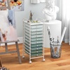 image:imageGiantex 10Drawer Rolling Storage Cart wWheels Handle Removable Drawers Mobile Organizer Storage Unit Trolley Utility Cart for Home Kitchen Living Room Office Play Room Green GradientGreen Gradient