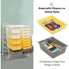 image:imageGiantex 10Drawer Rolling Storage Cart wWheels Handle Removable Drawers Mobile Organizer Storage Unit Trolley Utility Cart for Home Kitchen Living Room Office Play Room Green GradientBeigeYellowGrey