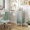 image:imageGiantex 10Drawer Rolling Storage Cart wWheels Handle Removable Drawers Mobile Organizer Storage Unit Trolley Utility Cart for Home Kitchen Living Room Office Play Room Green GradientGreen Gradient