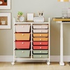image:imageGiantex 10Drawer Rolling Storage Cart wWheels Handle Removable Drawers Mobile Organizer Storage Unit Trolley Utility Cart for Home Kitchen Living Room Office Play Room Green GradientMacaron Multicolor