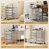 image:imageGiantex 10Drawer Rolling Storage Cart wWheels Handle Removable Drawers Mobile Organizer Storage Unit Trolley Utility Cart for Home Kitchen Living Room Office Play Room Green GradientClear