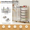 image:imageGiantex 10Drawer Rolling Storage Cart wWheels Handle Removable Drawers Mobile Organizer Storage Unit Trolley Utility Cart for Home Kitchen Living Room Office Play Room Green GradientClear