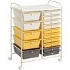 image:imageGiantex 10Drawer Rolling Storage Cart wWheels Handle Removable Drawers Mobile Organizer Storage Unit Trolley Utility Cart for Home Kitchen Living Room Office Play Room Green GradientBeigeYellowGrey