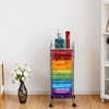 image:imageGiantex 10Drawer Rolling Storage Cart wWheels Handle Removable Drawers Mobile Organizer Storage Unit Trolley Utility Cart for Home Kitchen Living Room Office Play Room Green GradientMulticolor
