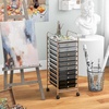 image:imageGiantex 10Drawer Rolling Storage Cart wWheels Handle Removable Drawers Mobile Organizer Storage Unit Trolley Utility Cart for Home Kitchen Living Room Office Play Room Green GradientGray Gradient