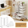 image:imageGiantex 10Drawer Rolling Storage Cart wWheels Handle Removable Drawers Mobile Organizer Storage Unit Trolley Utility Cart for Home Kitchen Living Room Office Play Room Green GradientClear