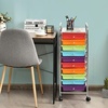 image:imageGiantex 10Drawer Rolling Storage Cart wWheels Handle Removable Drawers Mobile Organizer Storage Unit Trolley Utility Cart for Home Kitchen Living Room Office Play Room Green GradientRedOrangeGreenBluePurple