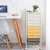 image:imageGiantex 10Drawer Rolling Storage Cart wWheels Handle Removable Drawers Mobile Organizer Storage Unit Trolley Utility Cart for Home Kitchen Living Room Office Play Room Green GradientBeigeYellowGrey