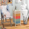 image:imageGiantex 10Drawer Rolling Storage Cart wWheels Handle Removable Drawers Mobile Organizer Storage Unit Trolley Utility Cart for Home Kitchen Living Room Office Play Room Green GradientMacaron Multicolor