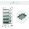 image:imageGiantex 10Drawer Rolling Storage Cart wWheels Handle Removable Drawers Mobile Organizer Storage Unit Trolley Utility Cart for Home Kitchen Living Room Office Play Room Green GradientGreen Gradient