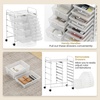 image:imageGiantex 10Drawer Rolling Storage Cart wWheels Handle Removable Drawers Mobile Organizer Storage Unit Trolley Utility Cart for Home Kitchen Living Room Office Play Room Green GradientClear