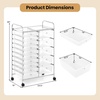 image:imageGiantex 10Drawer Rolling Storage Cart wWheels Handle Removable Drawers Mobile Organizer Storage Unit Trolley Utility Cart for Home Kitchen Living Room Office Play Room Green GradientClear