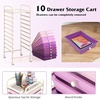 image:imageGiantex 10Drawer Rolling Storage Cart wWheels Handle Removable Drawers Mobile Organizer Storage Unit Trolley Utility Cart for Home Kitchen Living Room Office Play Room Green GradientPurple Gradient