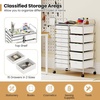 image:imageGiantex 10Drawer Rolling Storage Cart wWheels Handle Removable Drawers Mobile Organizer Storage Unit Trolley Utility Cart for Home Kitchen Living Room Office Play Room Green GradientIvory
