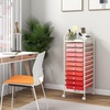 image:imageGiantex 10Drawer Rolling Storage Cart wWheels Handle Removable Drawers Mobile Organizer Storage Unit Trolley Utility Cart for Home Kitchen Living Room Office Play Room Green GradientRed