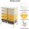 image:imageGiantex 10Drawer Rolling Storage Cart wWheels Handle Removable Drawers Mobile Organizer Storage Unit Trolley Utility Cart for Home Kitchen Living Room Office Play Room Green GradientBeigeYellowGrey