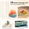 image:imageGiantex 10Drawer Rolling Storage Cart wWheels Handle Removable Drawers Mobile Organizer Storage Unit Trolley Utility Cart for Home Kitchen Living Room Office Play Room Green GradientMacaron Multicolor