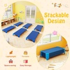 image:imageGiantex Stackable Daycare Cots for Sleeping 53 L x 24 W Portable Nap Cots for Kids and Toddlers wEasy Lift Corners SpaceSaving Toddler Bed for Preschool Classroom Pet Daycare Pack of 6 MultiBlue