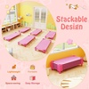 image:imageGiantex Stackable Daycare Cots for Sleeping 53 L x 24 W Portable Nap Cots for Kids and Toddlers wEasy Lift Corners SpaceSaving Toddler Bed for Preschool Classroom Pet Daycare Pack of 6 MultiPink