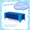 image:imageGiantex Stackable Daycare Cots for Sleeping 53 L x 24 W Portable Nap Cots for Kids and Toddlers wEasy Lift Corners SpaceSaving Toddler Bed for Preschool Classroom Pet Daycare Pack of 6 MultiBlue6 Pcs