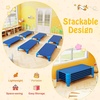 image:imageGiantex Stackable Daycare Cots for Sleeping 53 L x 24 W Portable Nap Cots for Kids and Toddlers wEasy Lift Corners SpaceSaving Toddler Bed for Preschool Classroom Pet Daycare Pack of 6 MultiBlue