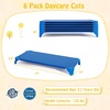 image:imageGiantex Stackable Daycare Cots for Sleeping 53 L x 24 W Portable Nap Cots for Kids and Toddlers wEasy Lift Corners SpaceSaving Toddler Bed for Preschool Classroom Pet Daycare Pack of 6 MultiBlue