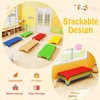 image:imageGiantex Stackable Daycare Cots for Sleeping 53 L x 24 W Portable Nap Cots for Kids and Toddlers wEasy Lift Corners SpaceSaving Toddler Bed for Preschool Classroom Pet Daycare Pack of 6 MultiMulti Color