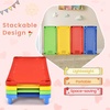 image:imageGiantex Stackable Daycare Cots for Sleeping 53 L x 24 W Portable Nap Cots for Kids and Toddlers wEasy Lift Corners SpaceSaving Toddler Bed for Preschool Classroom Pet Daycare Pack of 6 MultiMulti Color
