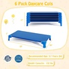 image:imageGiantex Stackable Daycare Cots for Sleeping 53 L x 24 W Portable Nap Cots for Kids and Toddlers wEasy Lift Corners SpaceSaving Toddler Bed for Preschool Classroom Pet Daycare Pack of 6 MultiBlue