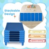 image:imageGiantex Stackable Daycare Cots for Sleeping 53 L x 24 W Portable Nap Cots for Kids and Toddlers wEasy Lift Corners SpaceSaving Toddler Bed for Preschool Classroom Pet Daycare Pack of 6 MultiBlue6 Pcs