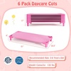 image:imageGiantex Stackable Daycare Cots for Sleeping 53 L x 24 W Portable Nap Cots for Kids and Toddlers wEasy Lift Corners SpaceSaving Toddler Bed for Preschool Classroom Pet Daycare Pack of 6 MultiPink