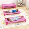 image:imageGiantex Stackable Daycare Cots for Sleeping 53 L x 24 W Portable Nap Cots for Kids and Toddlers wEasy Lift Corners SpaceSaving Toddler Bed for Preschool Classroom Pet Daycare Pack of 6 MultiPink