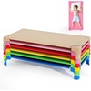 image:imageGiantex Stackable Daycare Cots for Sleeping 53 L x 24 W Portable Nap Cots for Kids and Toddlers wEasy Lift Corners SpaceSaving Toddler Bed for Preschool Classroom Pet Daycare Pack of 6 MultiMulti Color