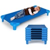 image:imageGiantex Stackable Daycare Cots for Sleeping 53 L x 24 W Portable Nap Cots for Kids and Toddlers wEasy Lift Corners SpaceSaving Toddler Bed for Preschool Classroom Pet Daycare Pack of 6 MultiBlue6 Pcs