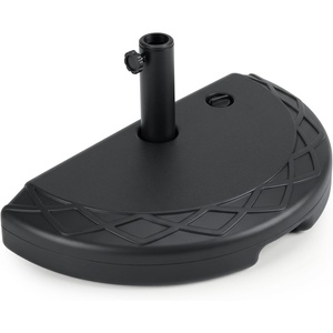 image:imageGiantex Half Patio Umbrella Base 49 lbs Fillable Weighted Half Umbrella Stand Water amp Sand Filled Fits 1519 Poles HDPE Outdoor Square Base for Balcony Deck amp Small Spaces440 Pounds