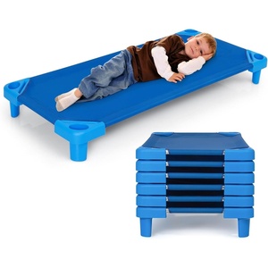 image:imageGiantex Stackable Daycare Cots for Sleeping 53 L x 24 W Portable Nap Cots for Kids and Toddlers wEasy Lift Corners SpaceSaving Toddler Bed for Preschool Classroom Pet Daycare Pack of 6 MultiBlue6 Pcs