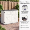 image:imageGiantex 20 CuFt Outdoor Storage Cabinet Resin Storage Shed Navy  Adjustable Shelf Lockable 3Door Patio Storage Box for Garden Tools Cushions Pool SuppliesWhite
