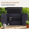 image:imageGiantex 20 CuFt Outdoor Storage Cabinet Resin Storage Shed Navy  Adjustable Shelf Lockable 3Door Patio Storage Box for Garden Tools Cushions Pool SuppliesNavy