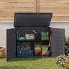 image:imageGiantex 20 CuFt Outdoor Storage Cabinet Resin Storage Shed Navy  Adjustable Shelf Lockable 3Door Patio Storage Box for Garden Tools Cushions Pool SuppliesNavy
