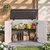 image:imageGiantex 20 CuFt Outdoor Storage Cabinet Resin Storage Shed Navy  Adjustable Shelf Lockable 3Door Patio Storage Box for Garden Tools Cushions Pool SuppliesWhite