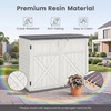 image:imageGiantex 20 CuFt Outdoor Storage Cabinet Resin Storage Shed Navy  Adjustable Shelf Lockable 3Door Patio Storage Box for Garden Tools Cushions Pool SuppliesWhite