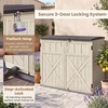 image:imageGiantex 20 CuFt Outdoor Storage Cabinet Resin Storage Shed Navy  Adjustable Shelf Lockable 3Door Patio Storage Box for Garden Tools Cushions Pool SuppliesBeige