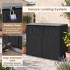 image:imageGiantex 20 CuFt Outdoor Storage Cabinet Resin Storage Shed Navy  Adjustable Shelf Lockable 3Door Patio Storage Box for Garden Tools Cushions Pool SuppliesBlack