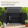 image:imageGiantex 20 CuFt Outdoor Storage Cabinet Resin Storage Shed Navy  Adjustable Shelf Lockable 3Door Patio Storage Box for Garden Tools Cushions Pool SuppliesBlack