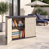 image:imageGiantex 20 CuFt Outdoor Storage Cabinet Resin Storage Shed Navy  Adjustable Shelf Lockable 3Door Patio Storage Box for Garden Tools Cushions Pool SuppliesBeige
