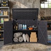 image:imageGiantex 20 CuFt Outdoor Storage Cabinet Resin Storage Shed Navy  Adjustable Shelf Lockable 3Door Patio Storage Box for Garden Tools Cushions Pool SuppliesNavy