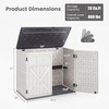 image:imageGiantex 20 CuFt Outdoor Storage Cabinet Resin Storage Shed Navy  Adjustable Shelf Lockable 3Door Patio Storage Box for Garden Tools Cushions Pool SuppliesWhite