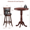 image:imageGiantex 3 Pcs Dining Table Set Wooden Pub Pedestal Side Table with Stable Base 360 Degrees Swivel Bar Stool Round Bar Table and Stools for Living Room Small Space Restaurant Dining Room Dinette3