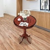 image:imageGiantex 3 Pcs Dining Table Set Wooden Pub Pedestal Side Table with Stable Base 360 Degrees Swivel Bar Stool Round Bar Table and Stools for Living Room Small Space Restaurant Dining Room Dinette5